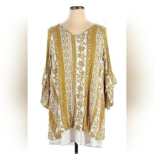 A Beautiful Soul Floral Print Women's Top - Mustard and White
